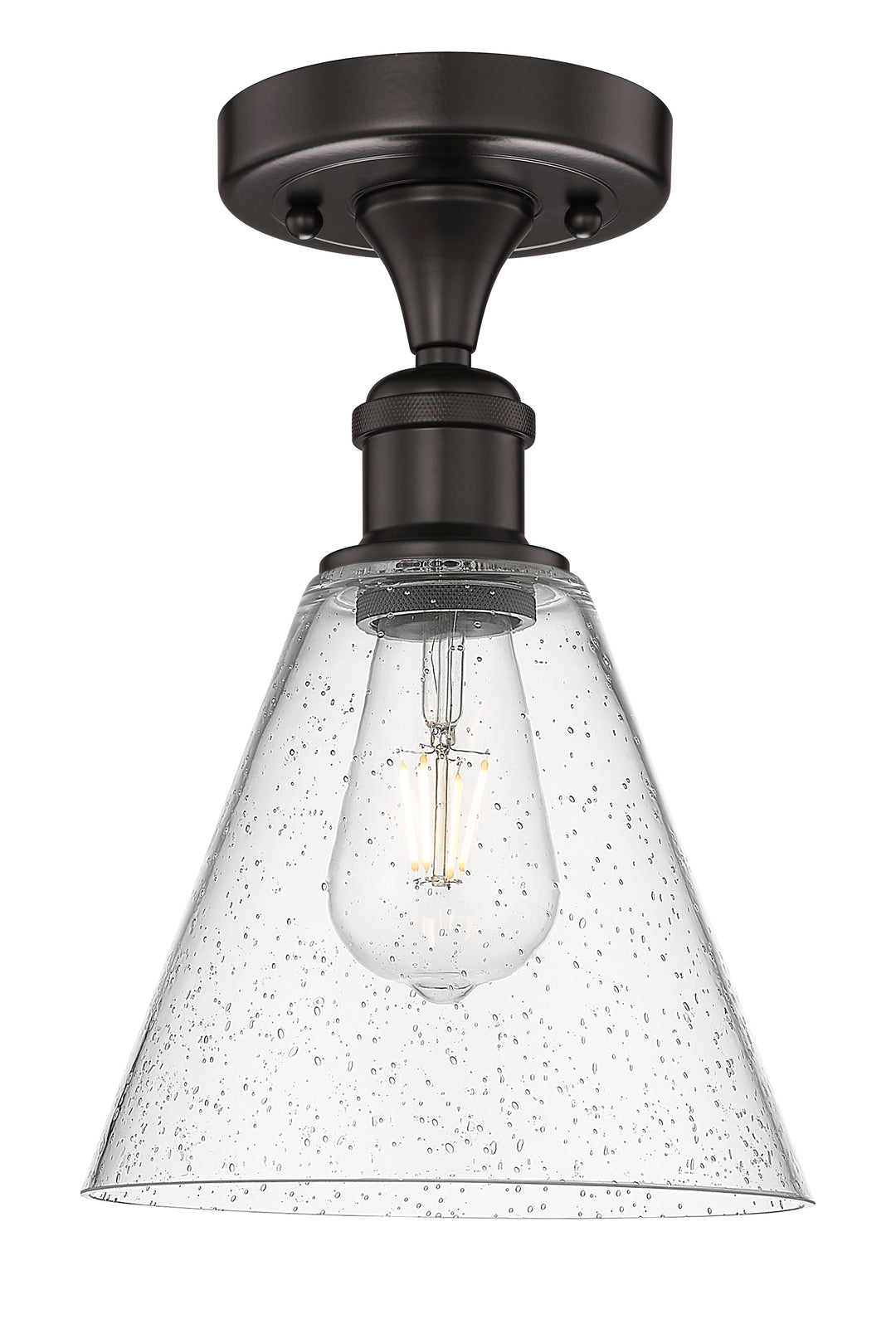 Innovations Lighting Berkshire Glass 8" Semi-Flush Mount - Oil Rubbed Bronze