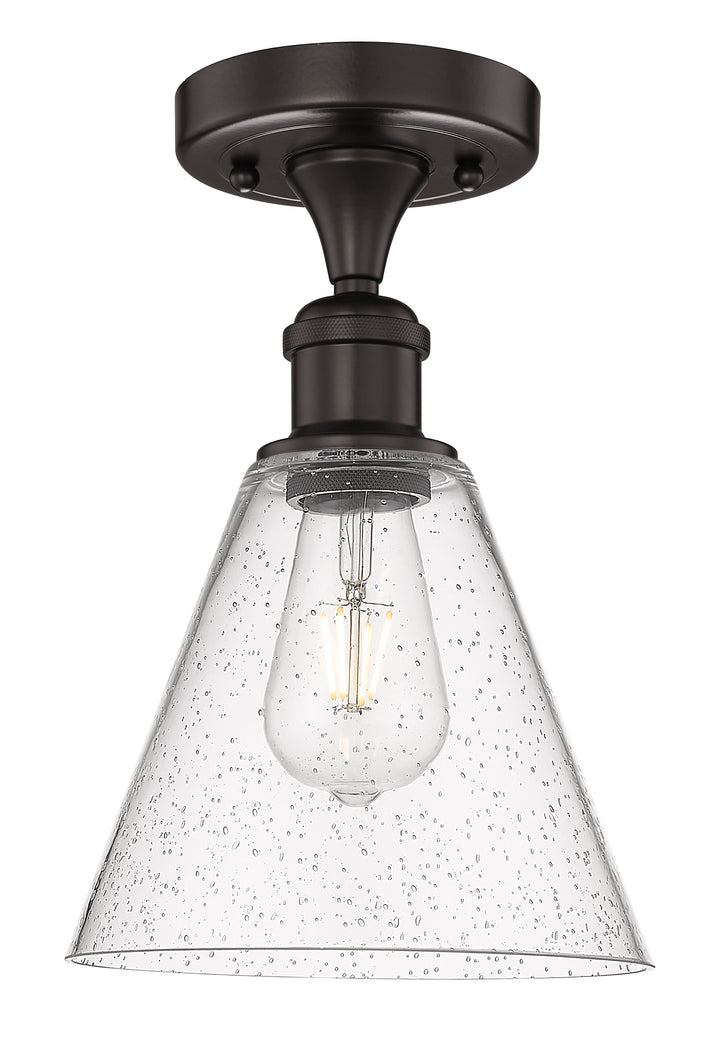 Innovations Lighting Berkshire Glass 8" Semi-Flush Mount - Oil Rubbed Bronze