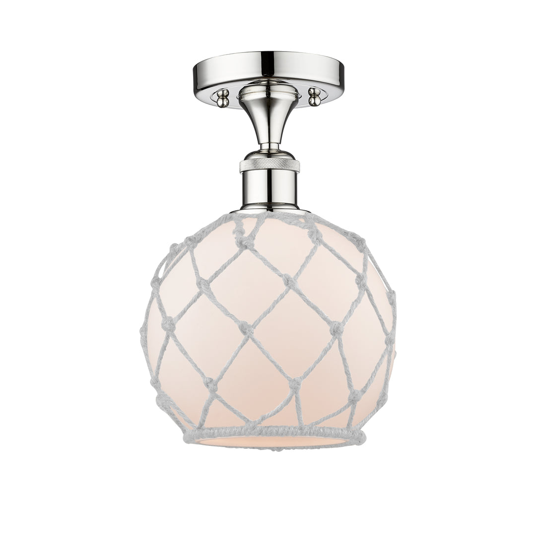 Innovations Lighting Farmhouse Rope Semi-Flush Mount - Polished Chrome
