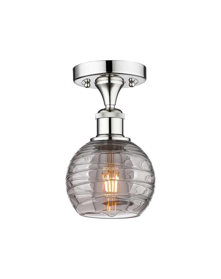 Innovations Lighting Athens Deco Swirl 6" Semi-Flush Mount - Polished Chrome