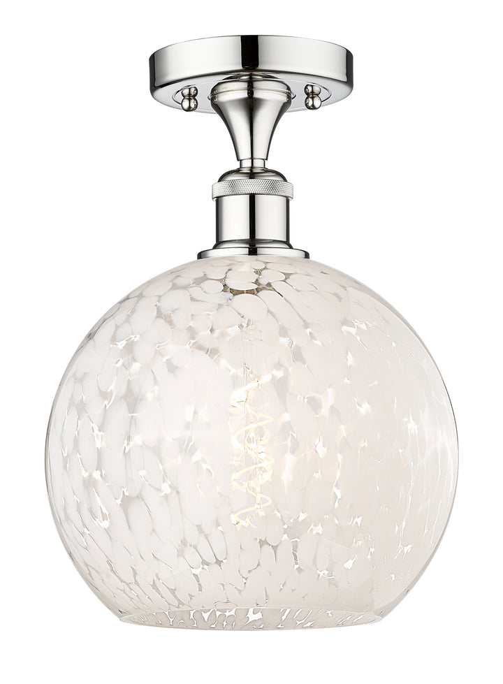Innovations Lighting White Mouchette 10" Semi-Flush Mount - Polished Chrome
