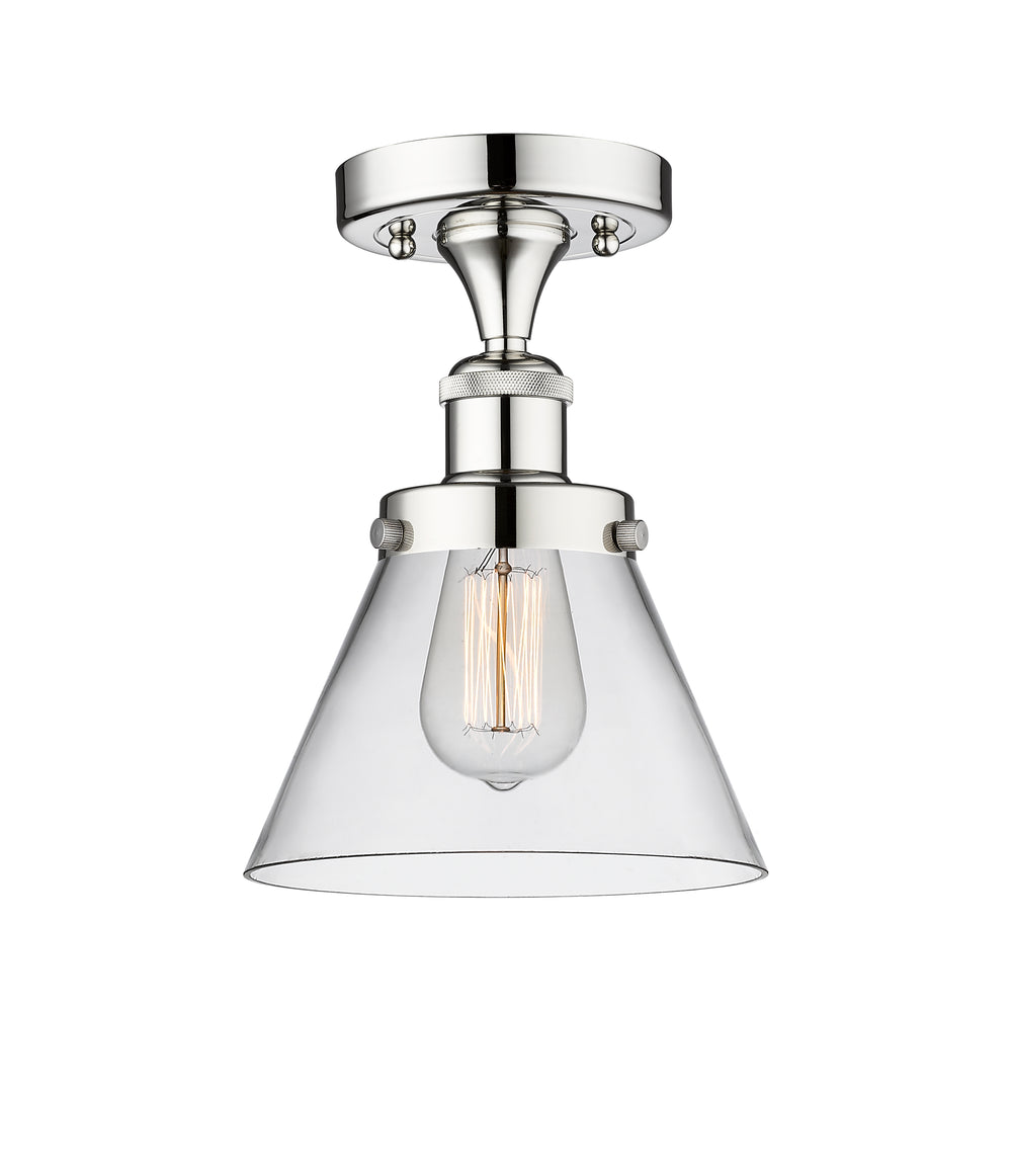 Innovations Lighting Cone 8" Semi-Flush Mount - Polished Chrome