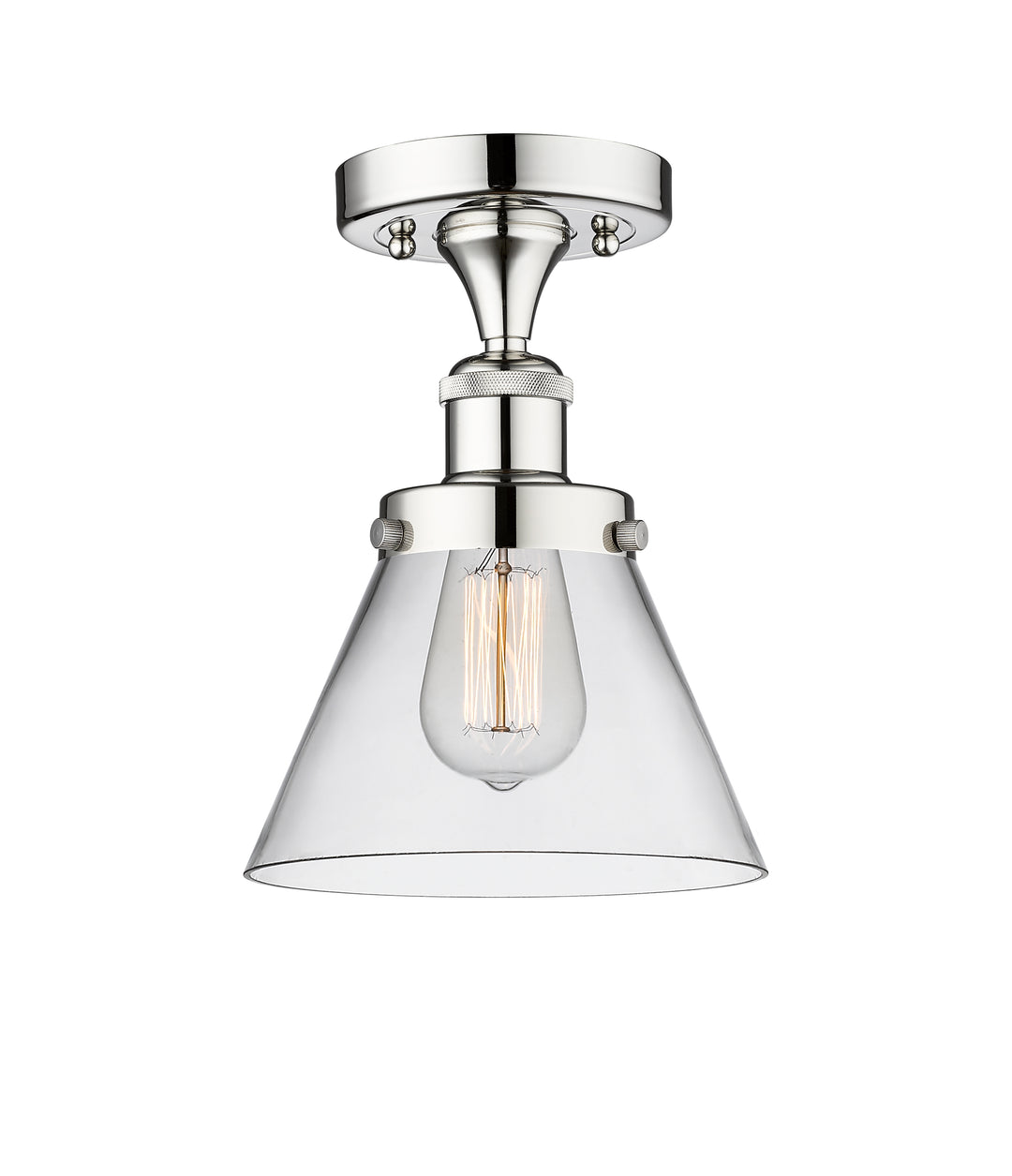 Innovations Lighting Cone 8" Semi-Flush Mount - Polished Chrome