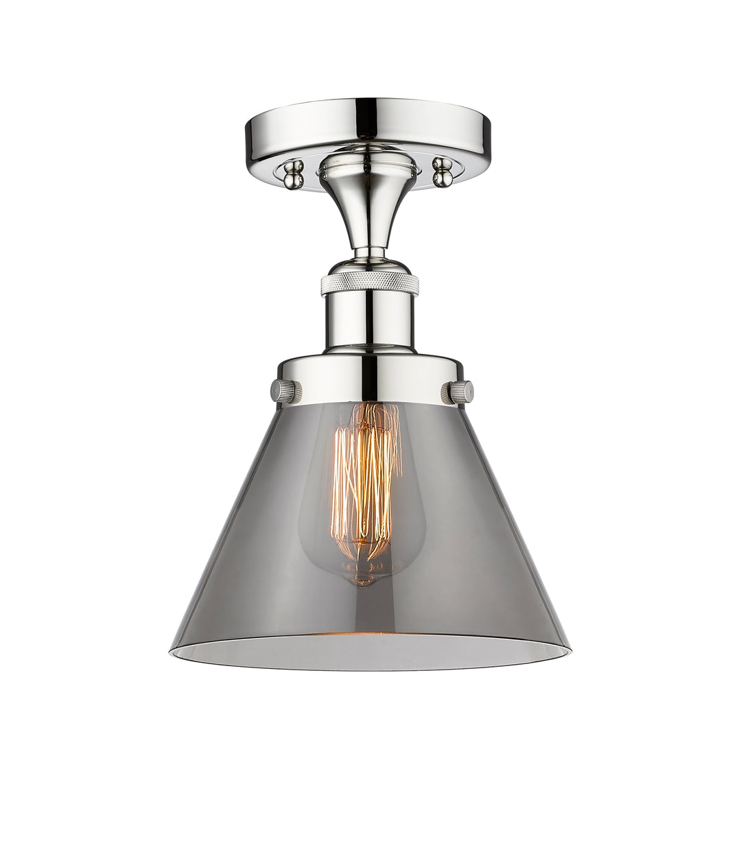 Innovations Lighting Cone 8" Semi-Flush Mount - Polished Chrome