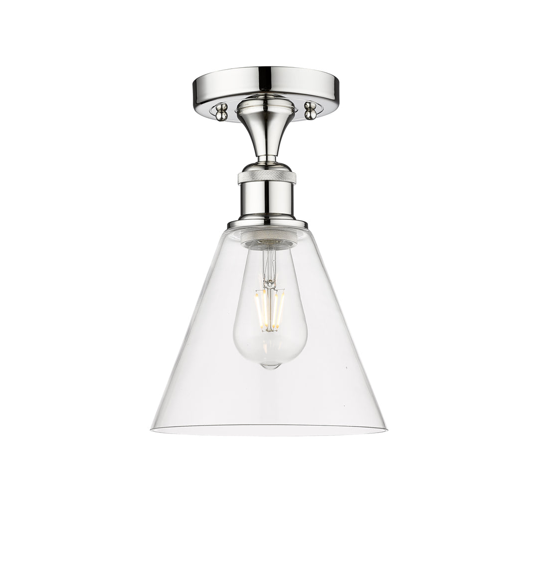 Innovations Lighting Berkshire Glass 8" Semi-Flush Mount - Polished Chrome