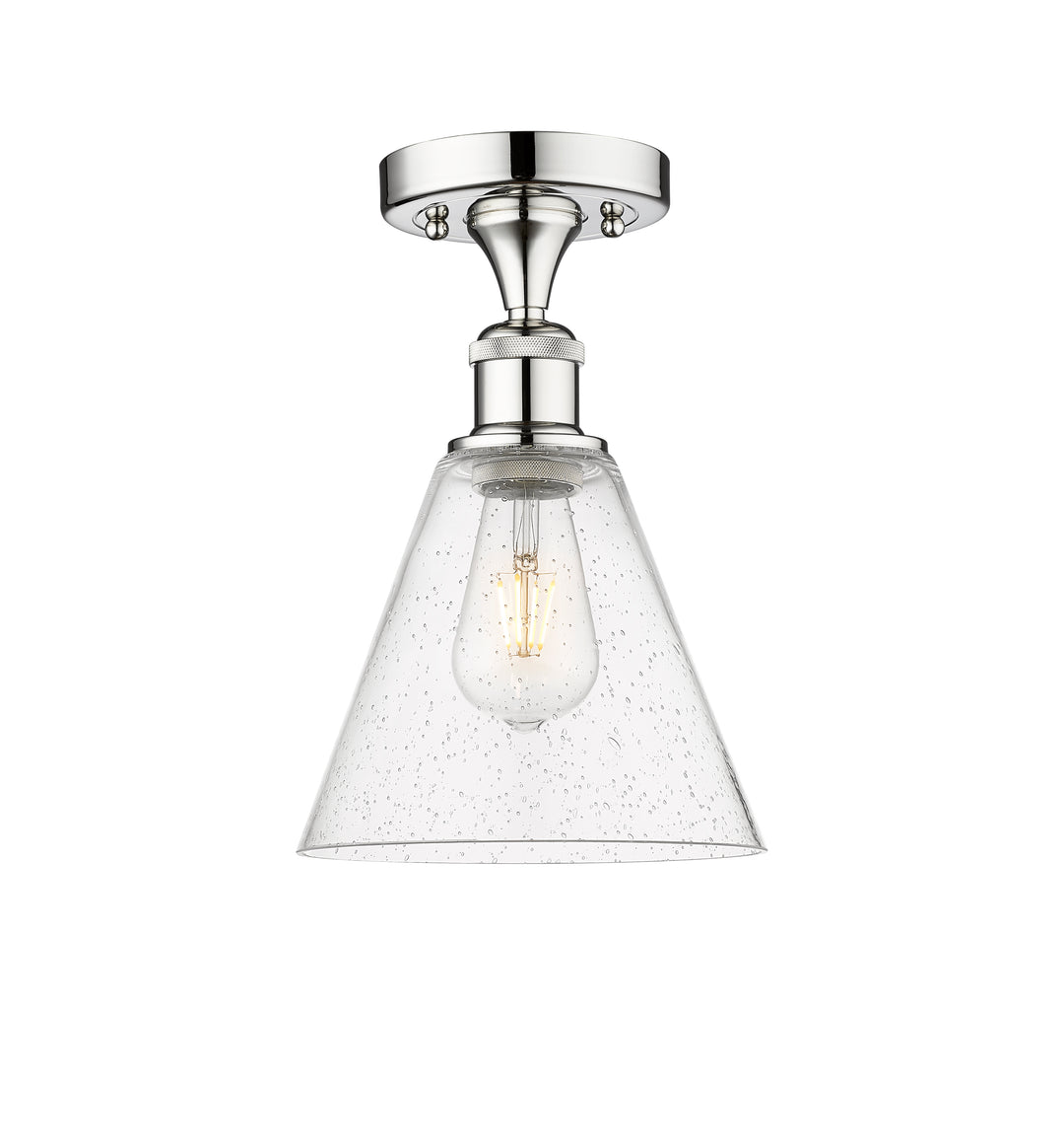 Innovations Lighting Berkshire Glass 8" Semi-Flush Mount - Polished Chrome