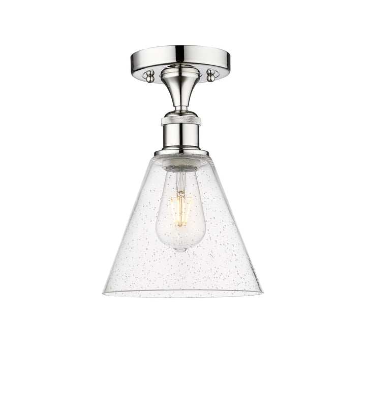 Innovations Lighting Berkshire Glass 8" Semi-Flush Mount - Polished Chrome
