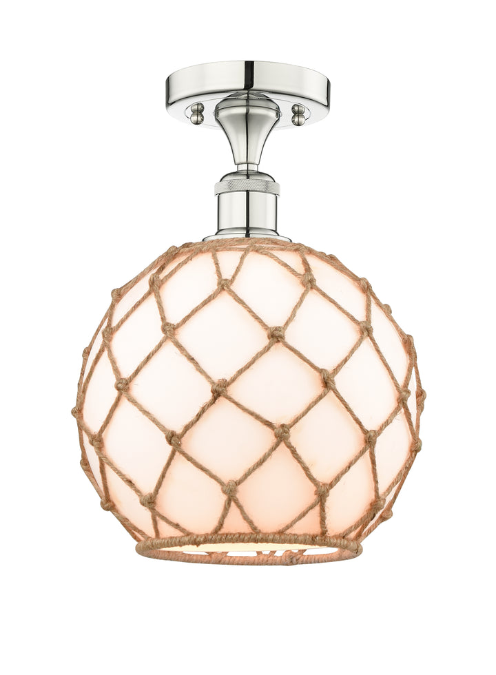 Innovations Lighting Farmhouse Rope 10" Semi-Flush Mount - Polished Nickel