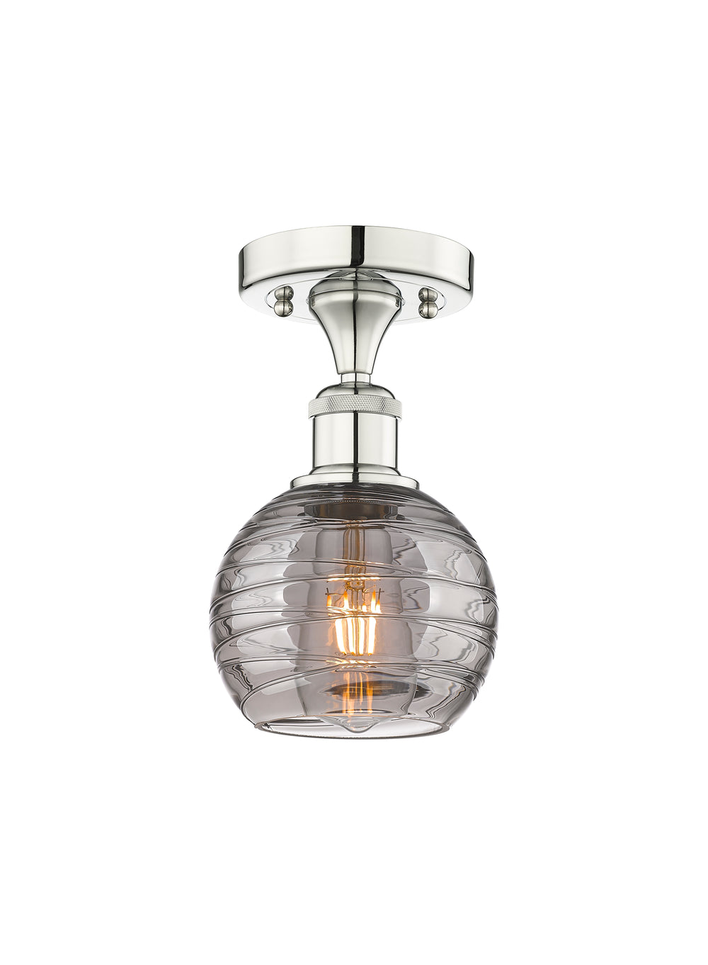 Innovations Lighting Athens Deco Swirl 6" Semi-Flush Mount - Polished Nickel