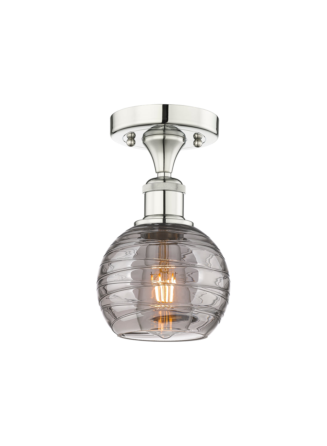 Innovations Lighting Athens Deco Swirl 6" Semi-Flush Mount - Polished Nickel