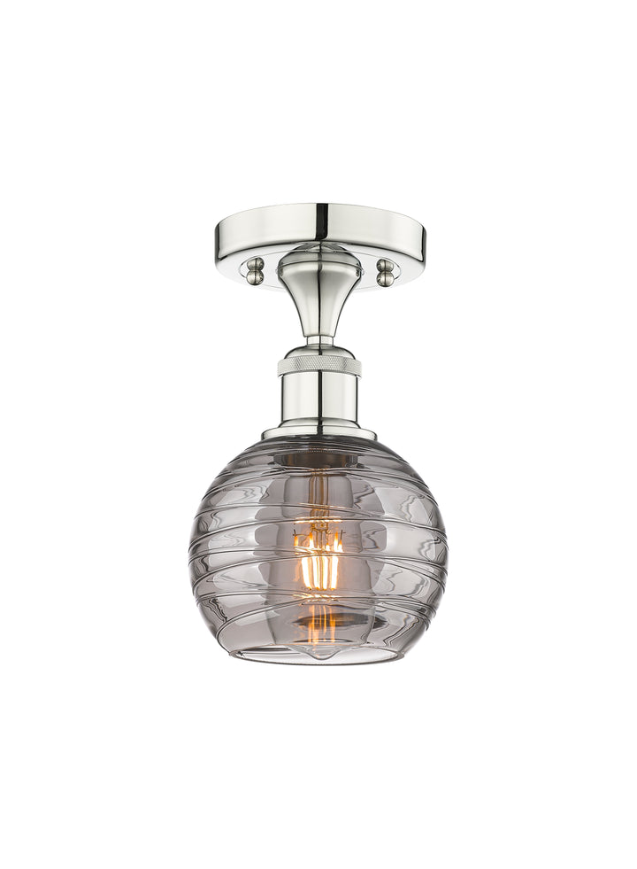 Innovations Lighting Athens Deco Swirl 6" Semi-Flush Mount - Polished Nickel