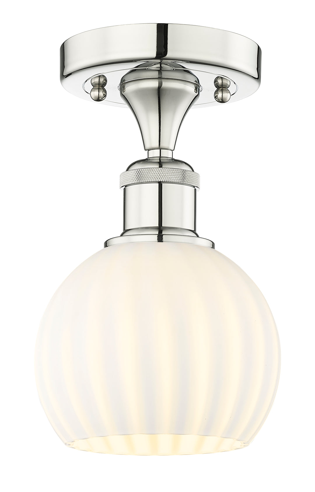 Innovations Lighting White Venetian 6" Semi-Flush Mount - Polished Nickel Ceiling Semi Flush Mounts Innovations Lighting White Venetian ; Glass Type: White  