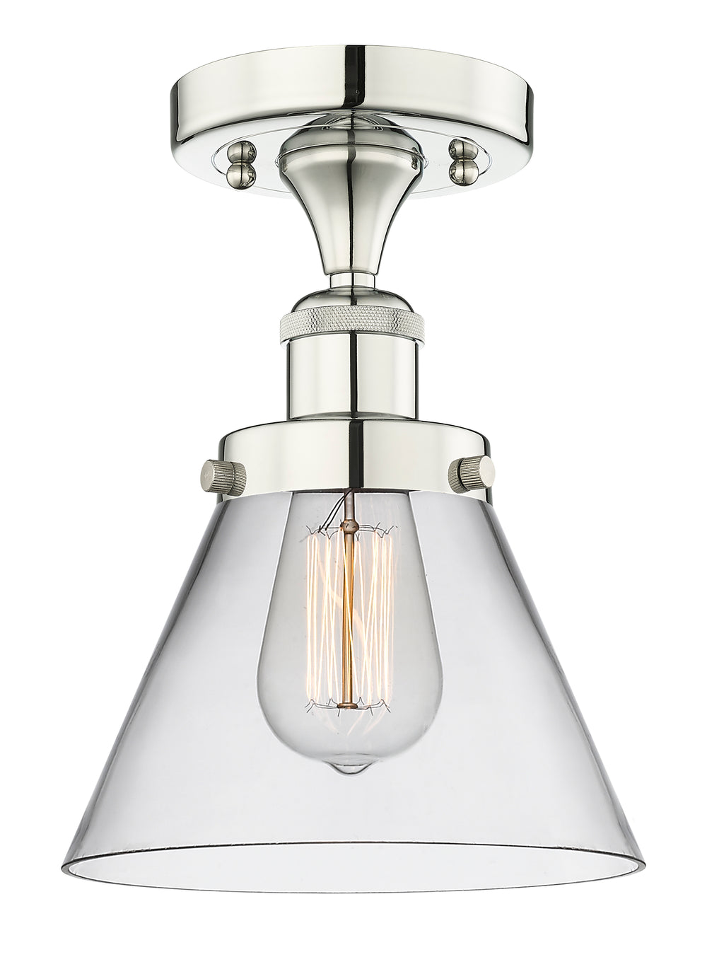 Innovations Lighting Cone 8" Semi-Flush Mount - Polished Nickel