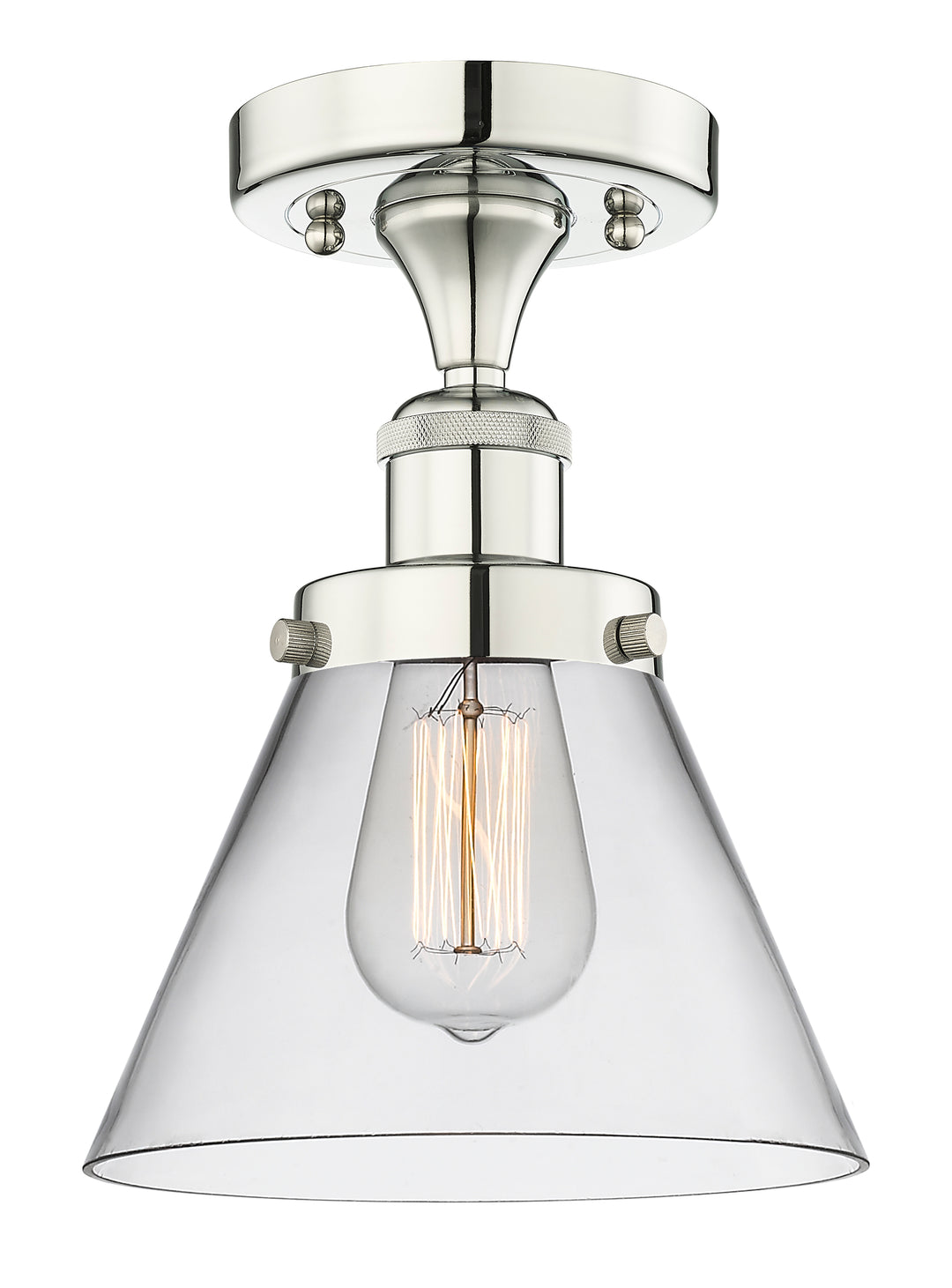 Innovations Lighting Cone 8" Semi-Flush Mount - Polished Nickel