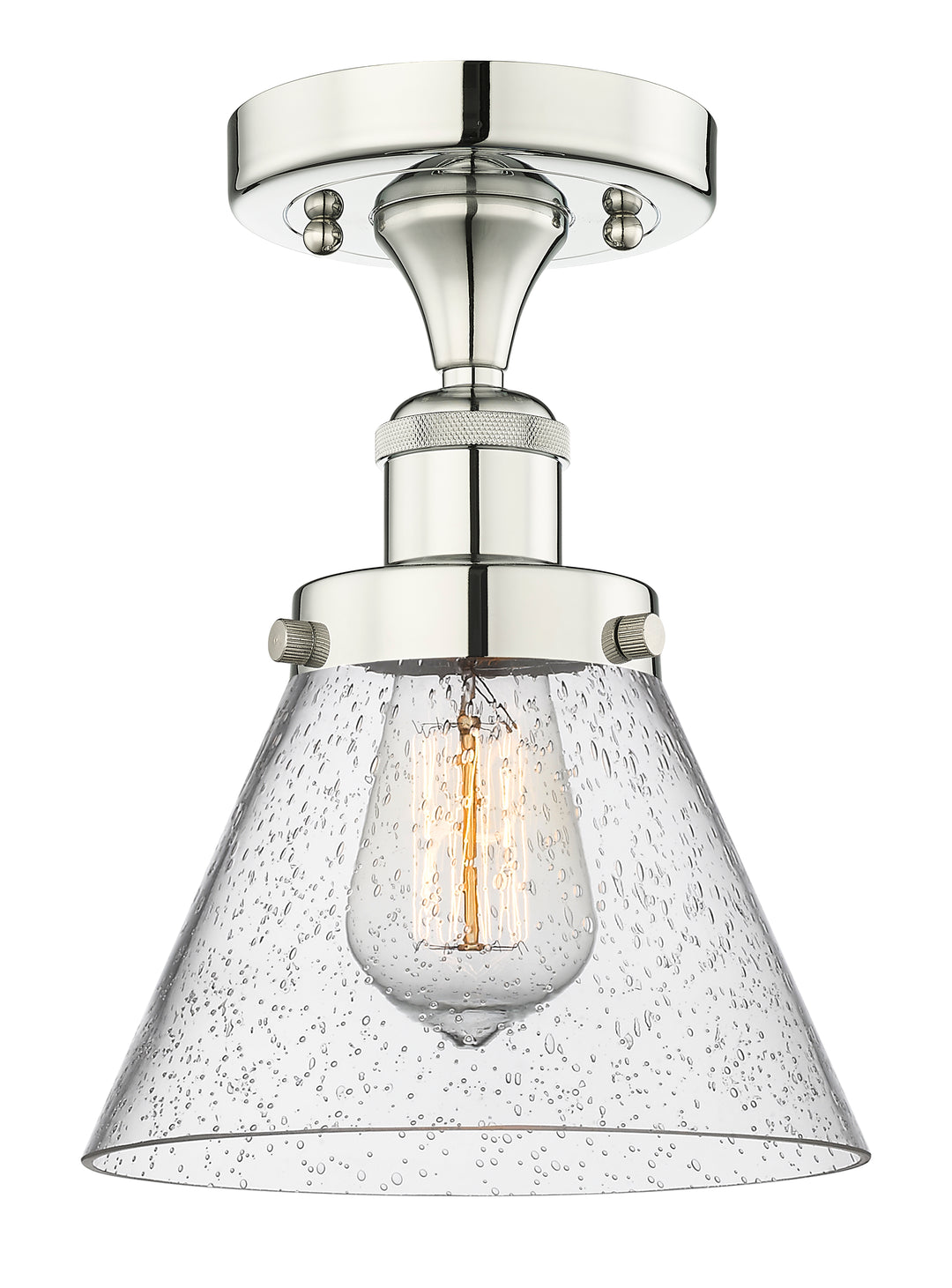 Innovations Lighting Cone 8" Semi-Flush Mount - Polished Nickel