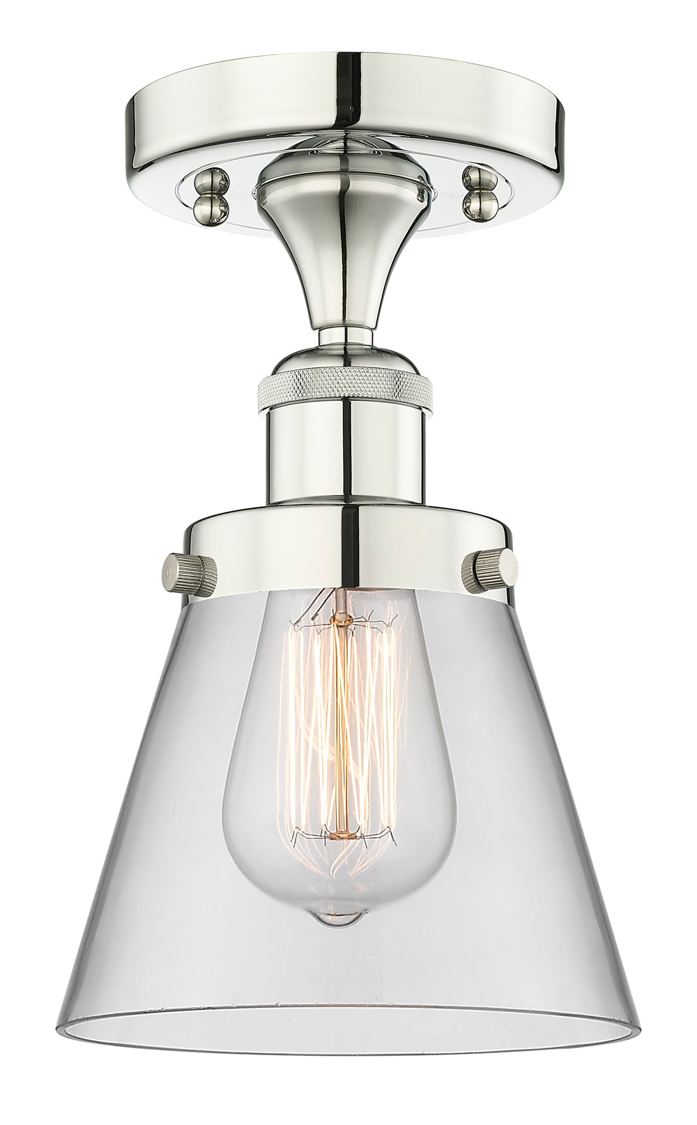Innovations Lighting Cone 6" Semi-Flush Mount - Polished Nickel