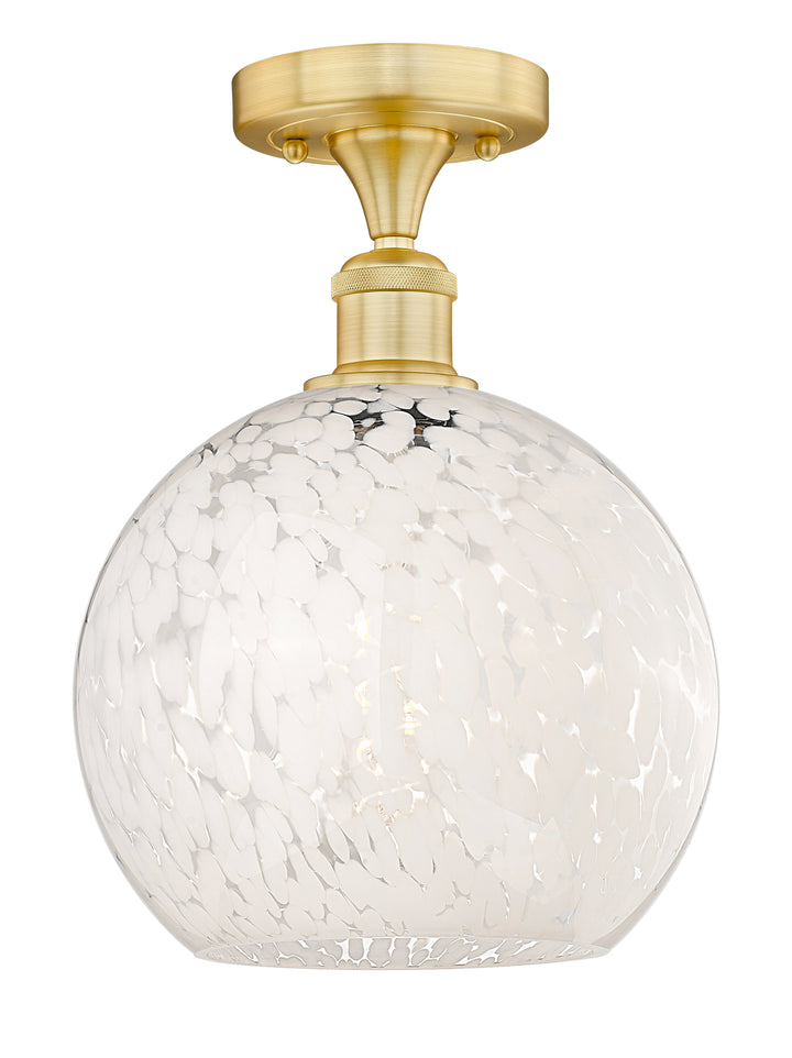 Innovations Lighting White Mouchette 10" Semi-Flush Mount - Satin Gold