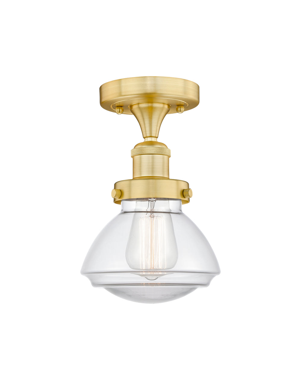 Innovations Lighting Olean 6.75" Semi-Flush Mount - Satin Gold