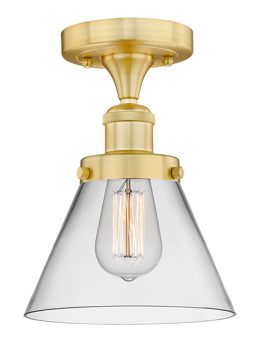 Innovations Lighting Cone 8" Semi-Flush Mount - Satin Gold