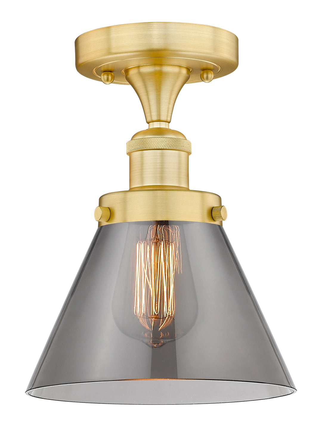 Innovations Lighting Cone 8" Semi-Flush Mount - Satin Gold