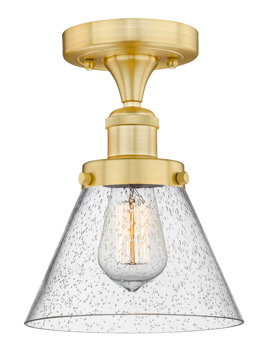 Innovations Lighting Cone 8" Semi-Flush Mount - Satin Gold