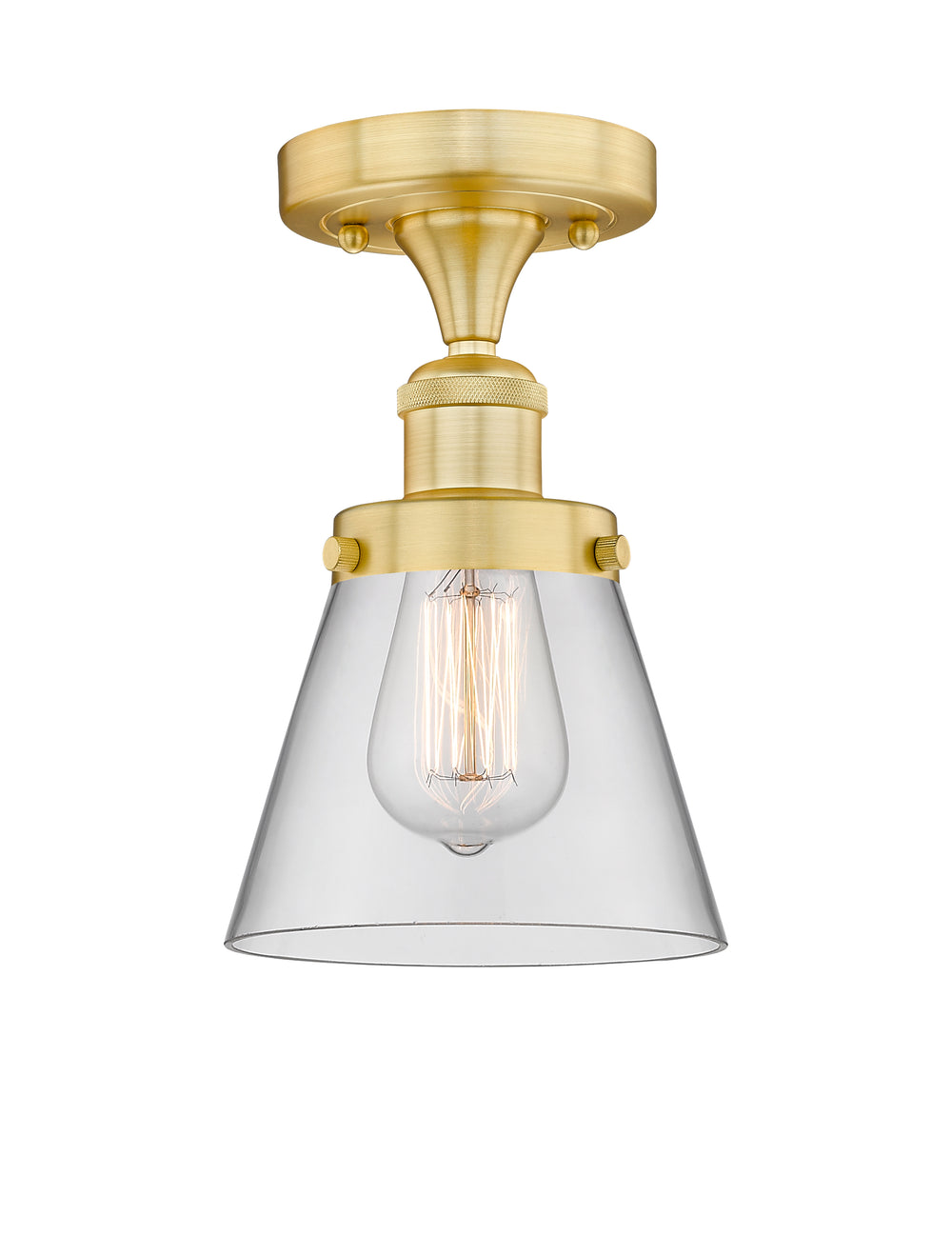 Innovations Lighting Cone 6" Semi-Flush Mount - Satin Gold