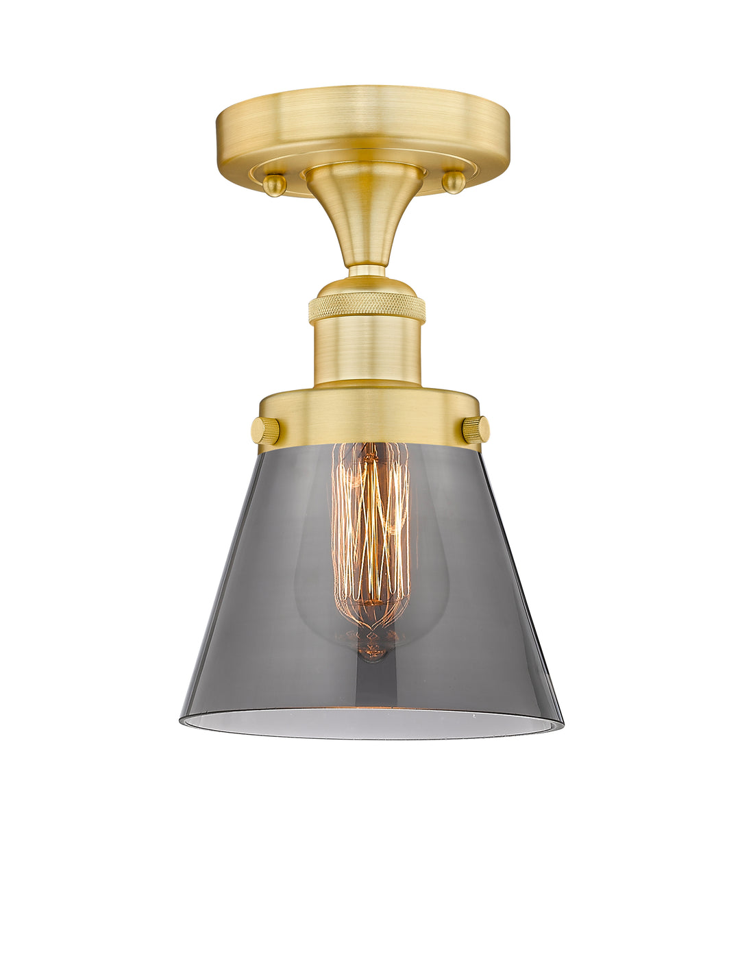 Innovations Lighting Cone 6" Semi-Flush Mount - Satin Gold