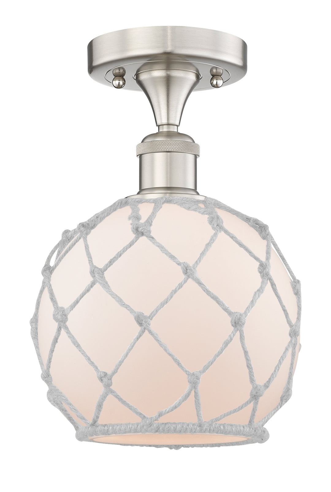 Innovations Lighting Farmhouse Rope Semi-Flush Mount - Brushed Satin Nickel