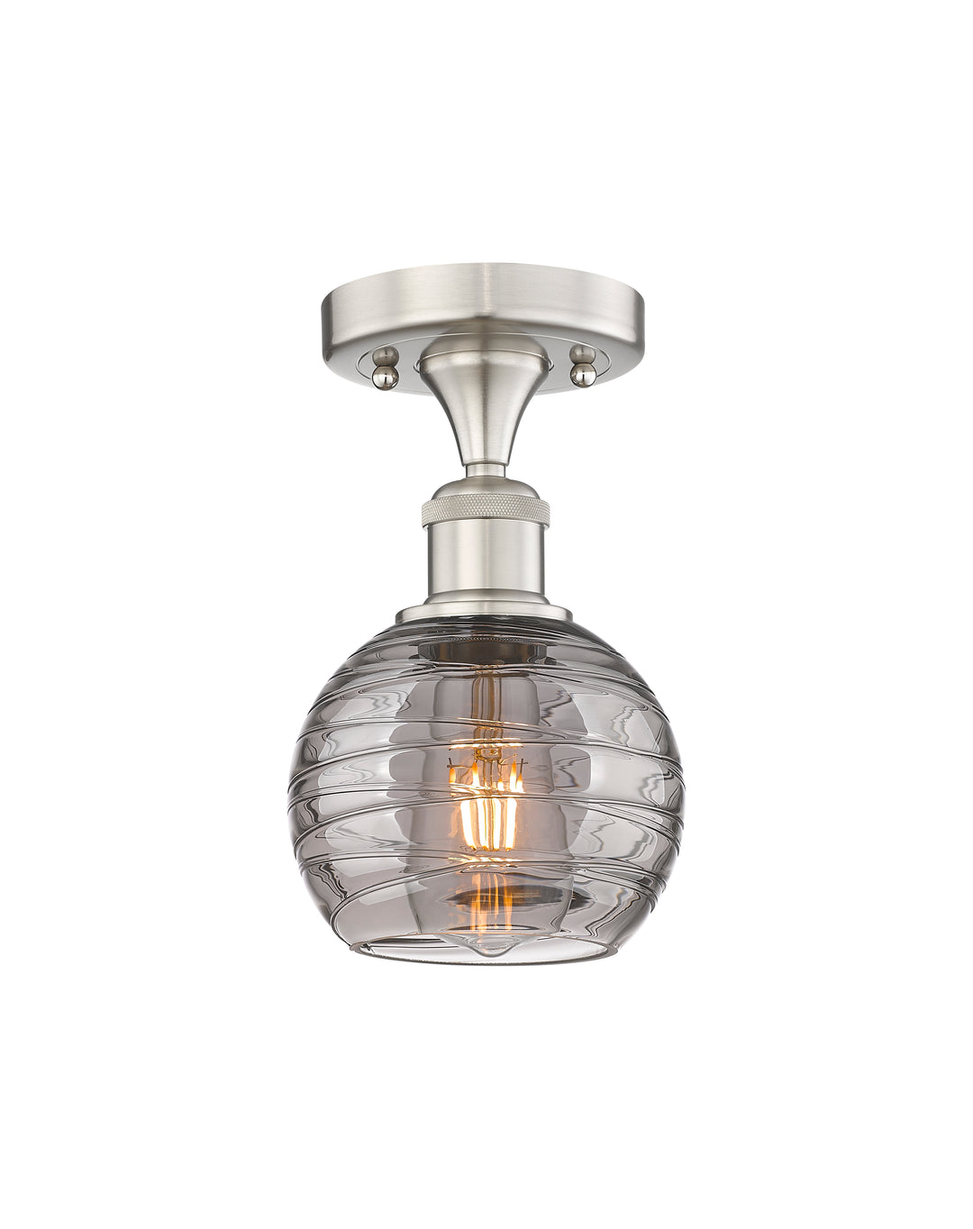 Innovations Lighting Athens Deco Swirl 6" Semi-Flush Mount - Brushed Satin Nickel