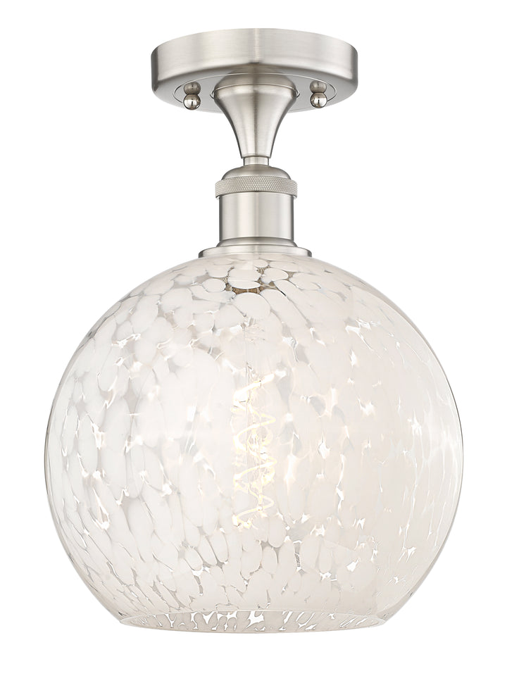 Innovations Lighting White Mouchette 10" Semi-Flush Mount - Brushed Satin Nickel