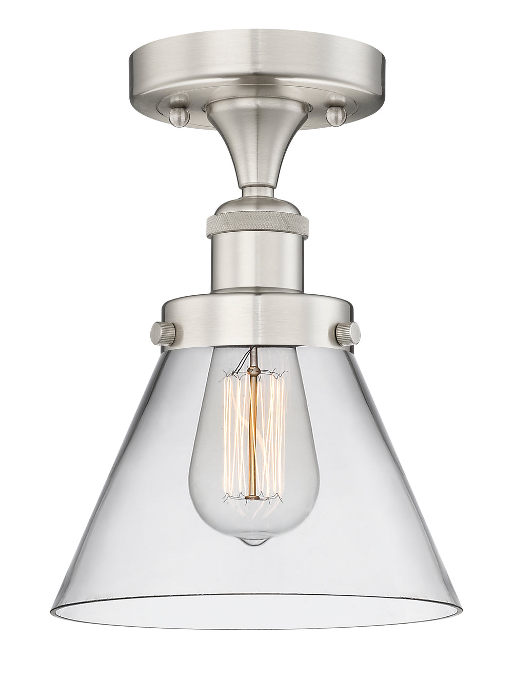 Innovations Lighting Cone 8" Semi-Flush Mount - Brushed Satin Nickel