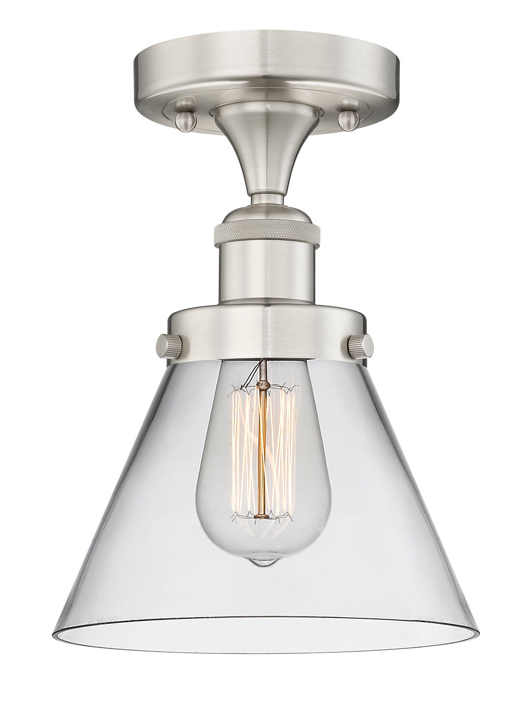 Innovations Lighting Cone 8" Semi-Flush Mount - Brushed Satin Nickel