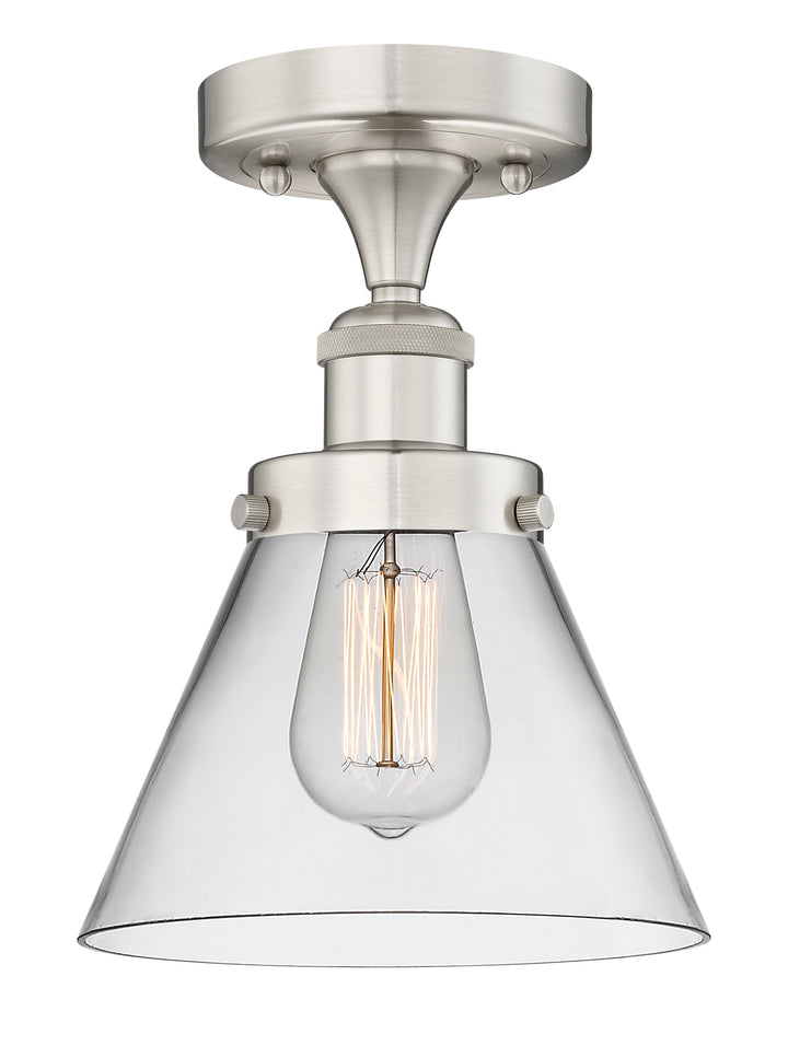 Innovations Lighting Cone 8" Semi-Flush Mount - Brushed Satin Nickel