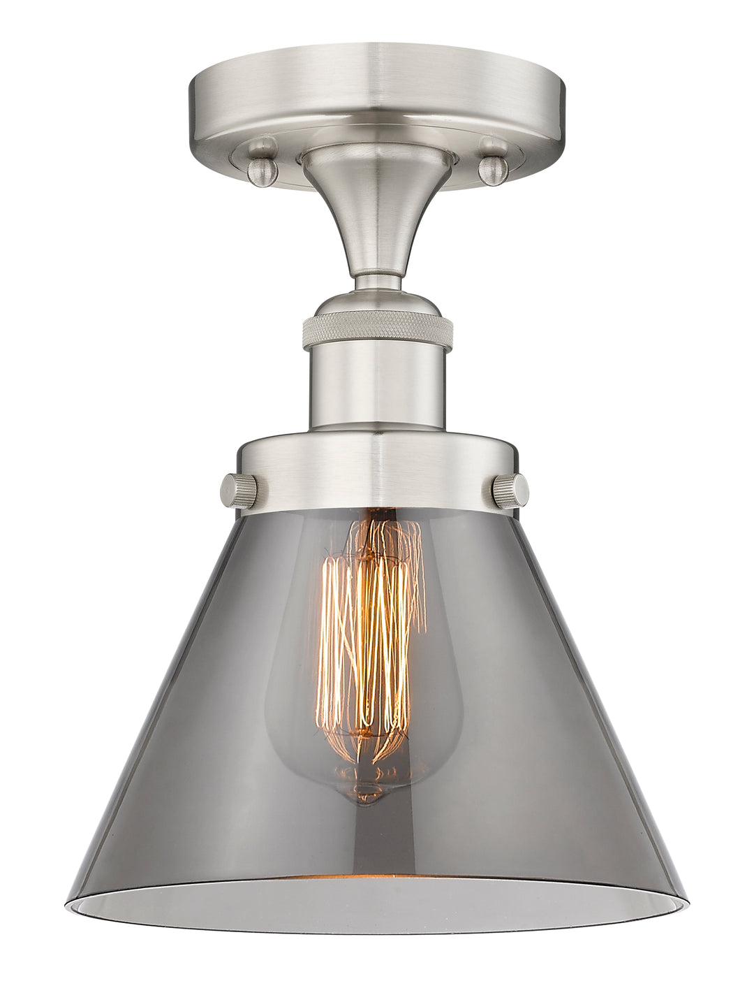 Innovations Lighting Cone 8" Semi-Flush Mount - Brushed Satin Nickel