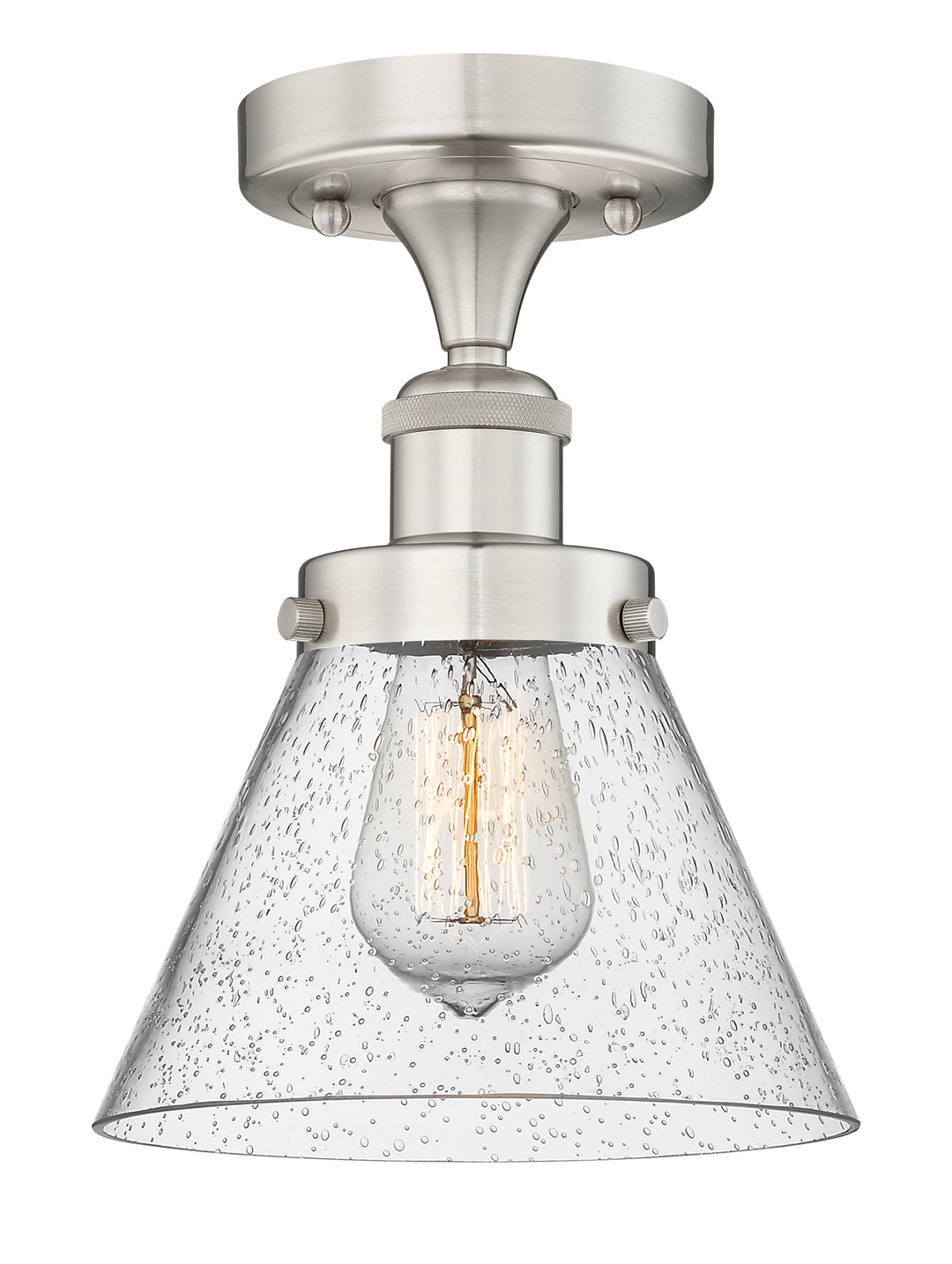 Innovations Lighting Cone 8" Semi-Flush Mount - Brushed Satin Nickel