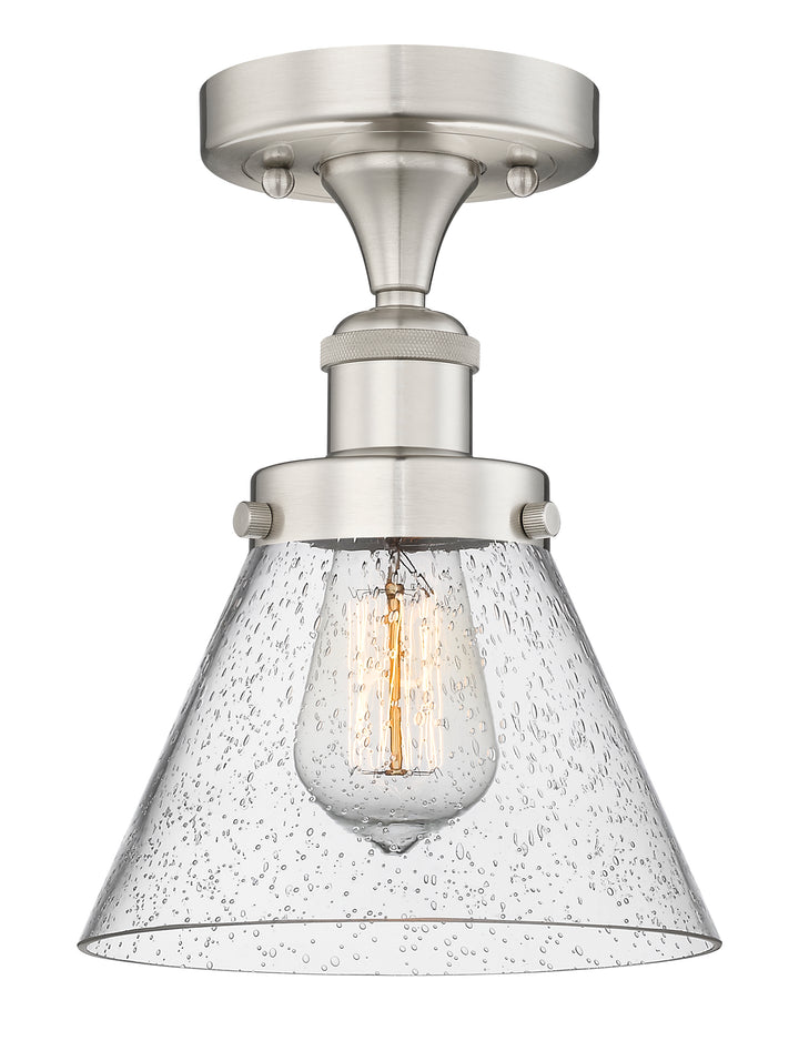 Innovations Lighting Cone 8" Semi-Flush Mount - Brushed Satin Nickel