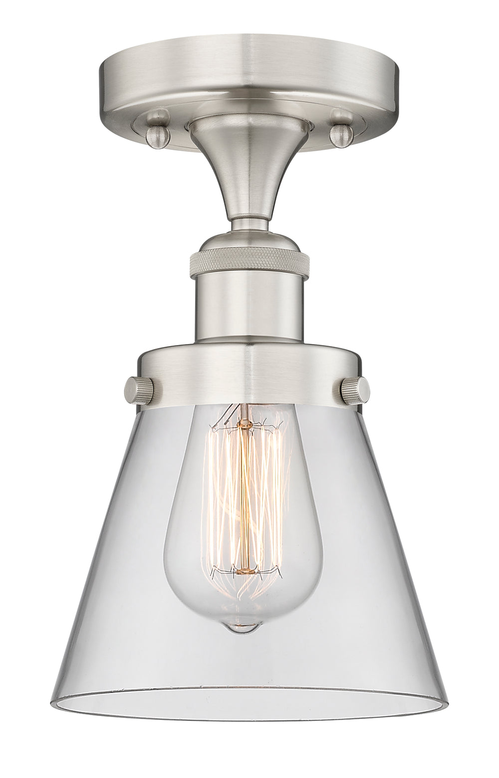 Innovations Lighting Cone 6" Semi-Flush Mount - Brushed Satin Nickel