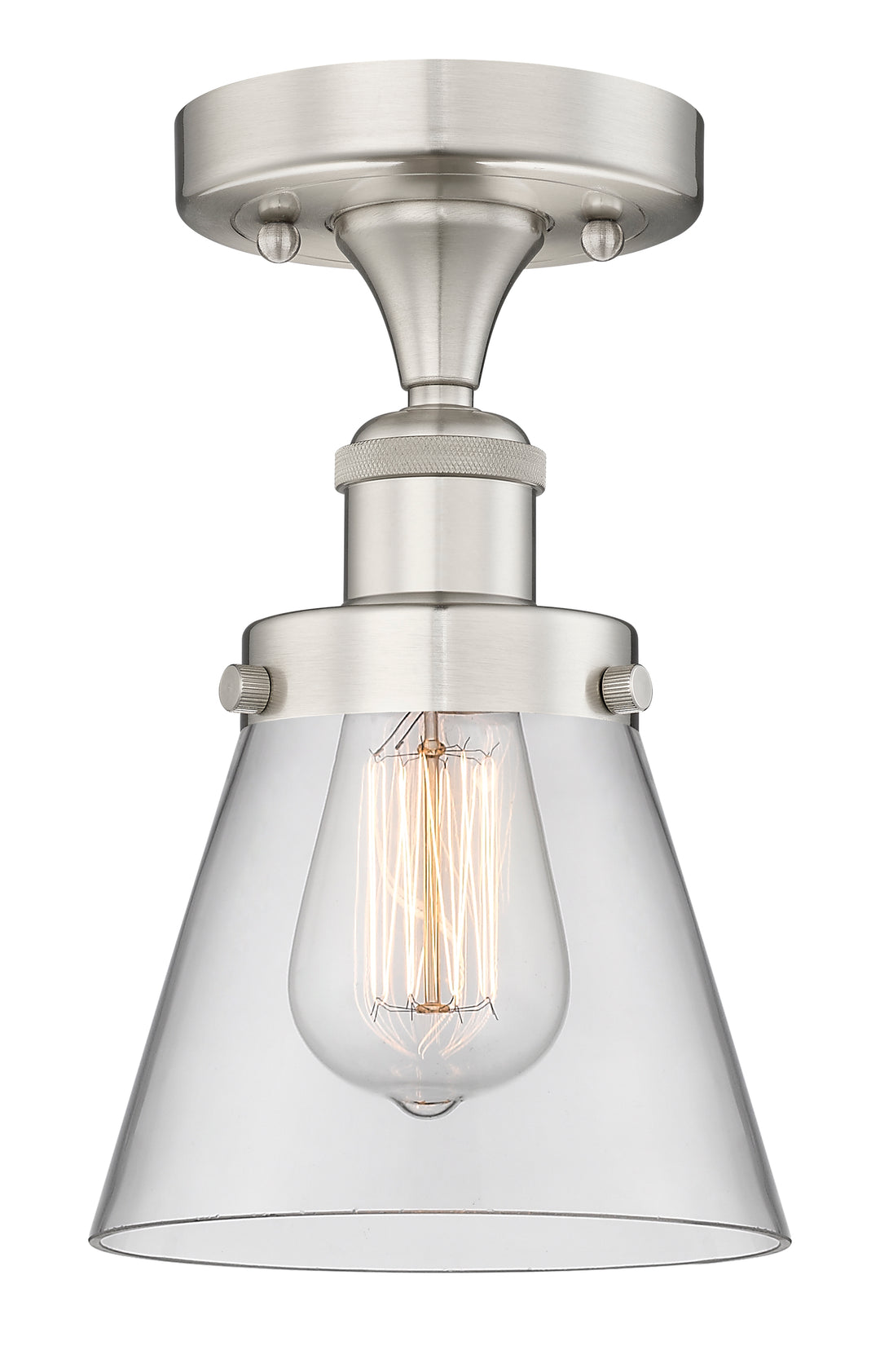 Innovations Lighting Cone 6" Semi-Flush Mount - Brushed Satin Nickel