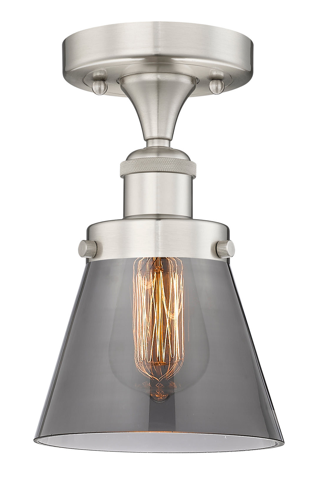 Innovations Lighting Cone 6" Semi-Flush Mount - Brushed Satin Nickel
