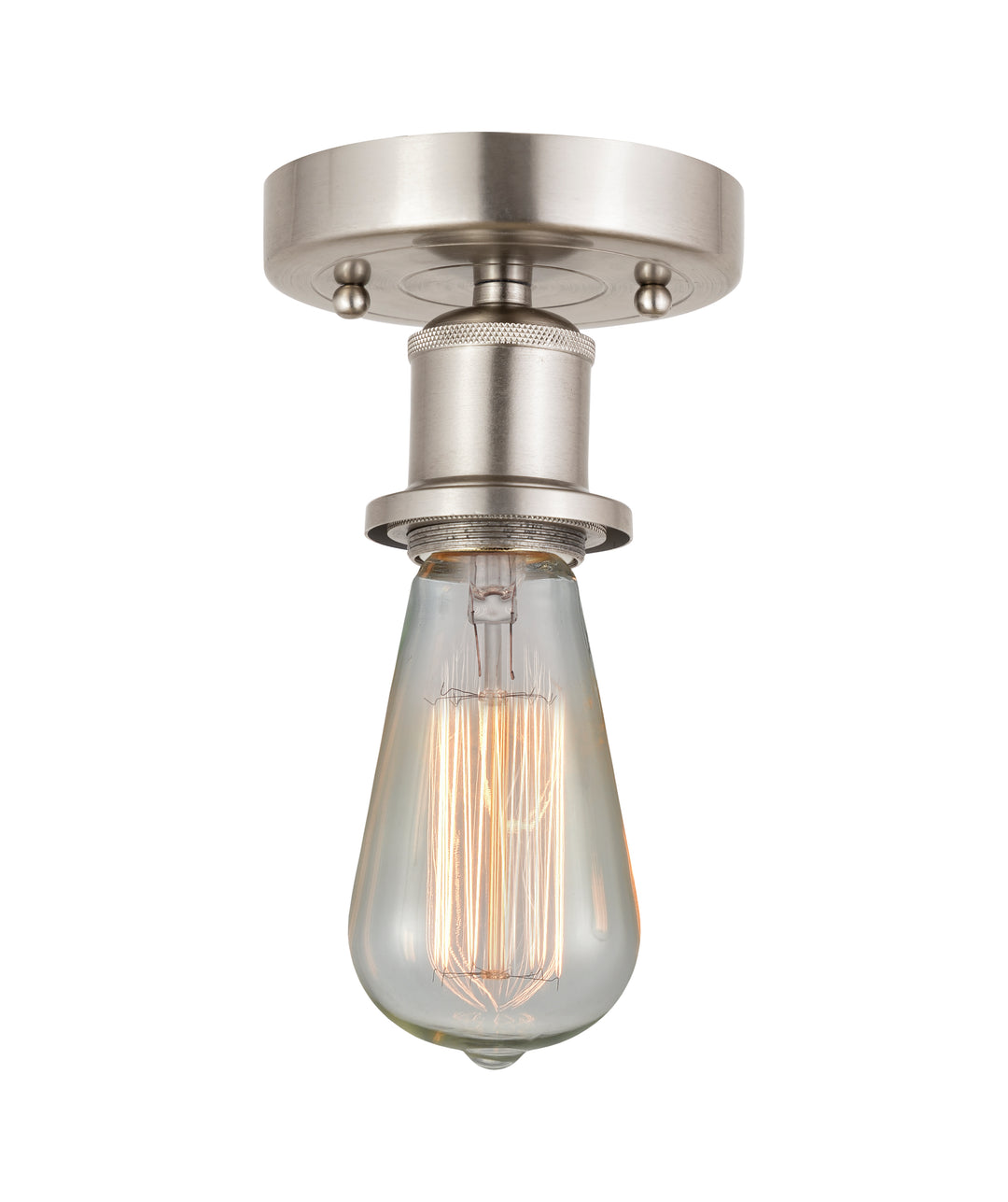 Innovations Lighting Bare Bulb Semi-Flush Mount - Brushed Satin Nickel