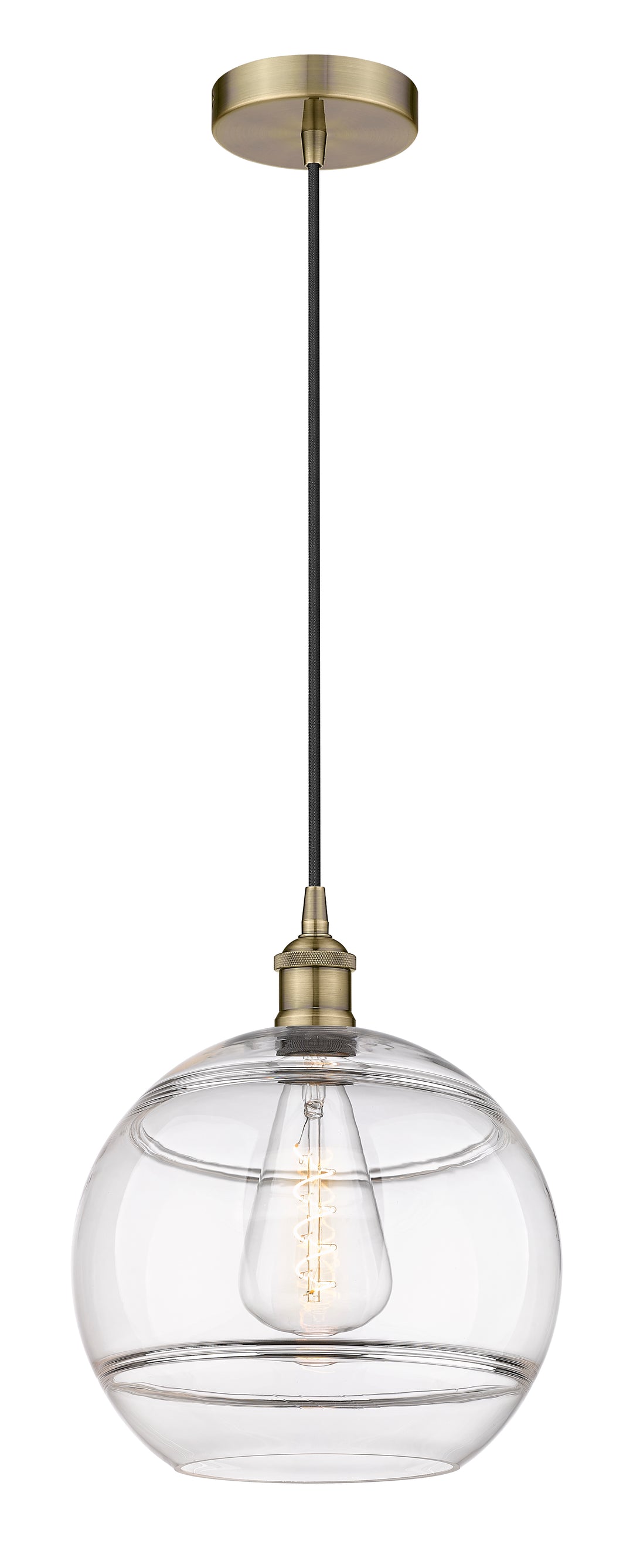 Innovations Lighting Rochester 12" Mini Pendant - Antique Brass Mini-Pendants Innovations Lighting   