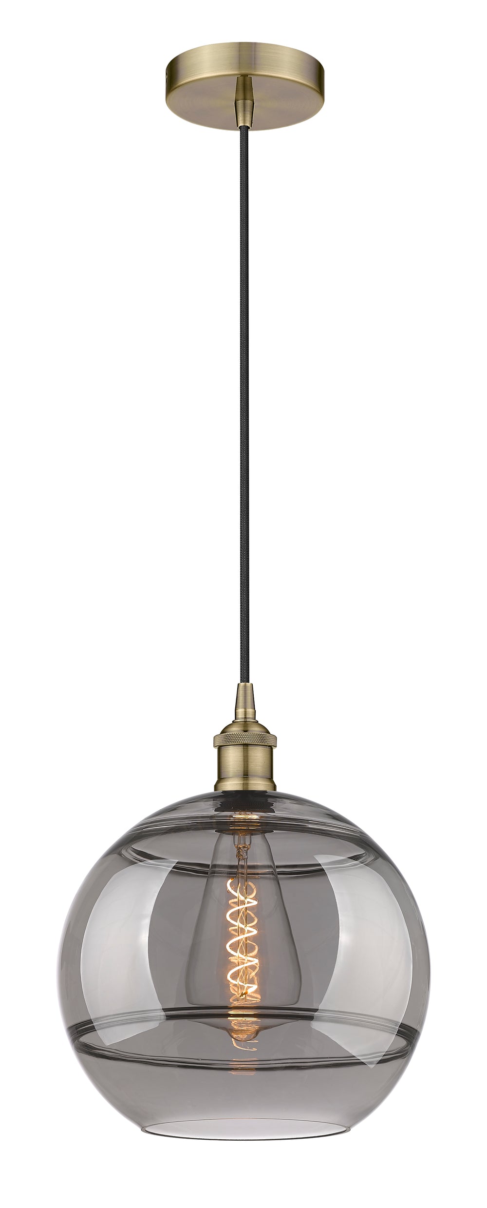 Innovations Lighting Rochester 12" Mini Pendant - Antique Brass Mini-Pendants Innovations Lighting   