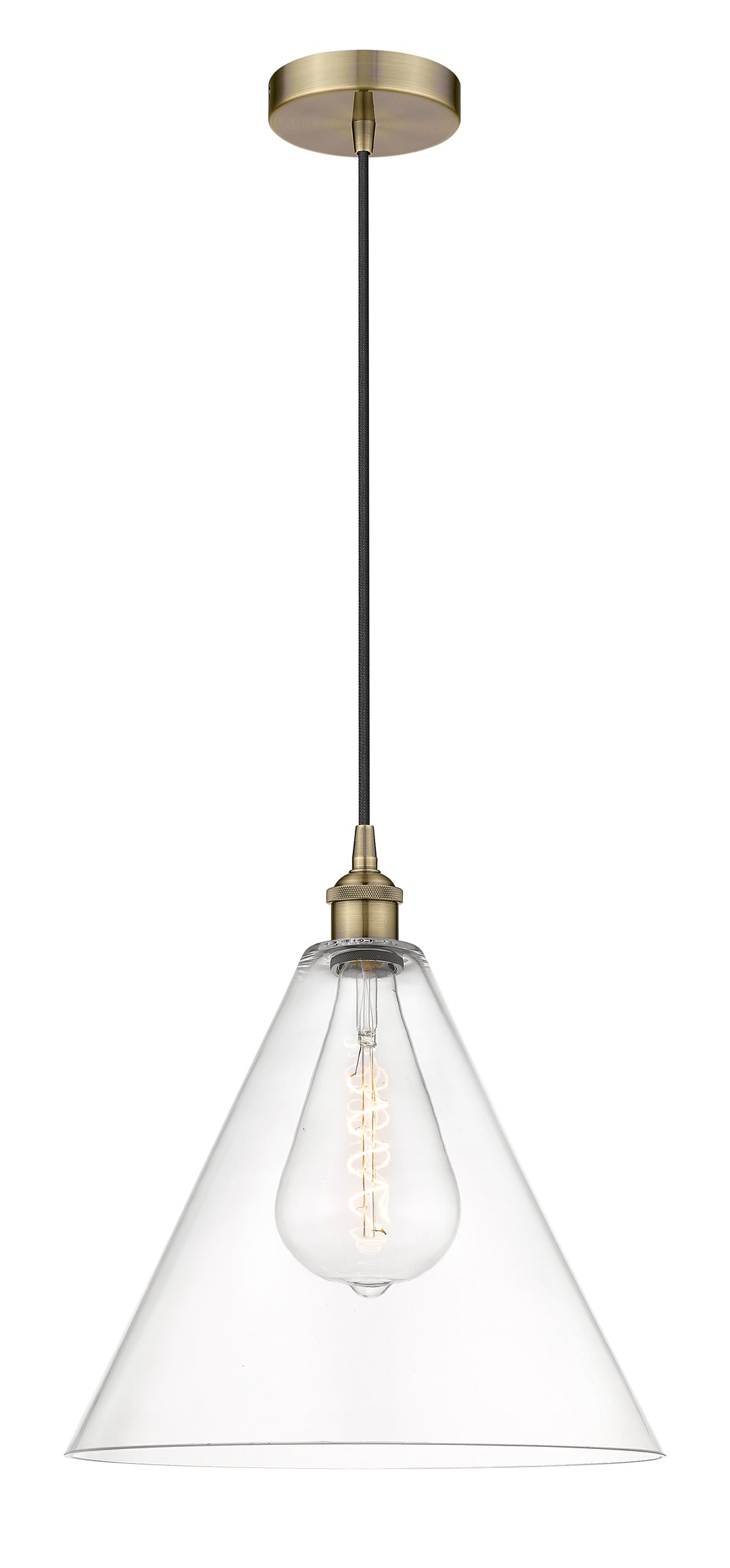 Innovations Lighting Berkshire Glass 16" Mini Pendant Mini-Pendants Innovations Lighting Antique Brass Clear ; Glass Type: Clear 