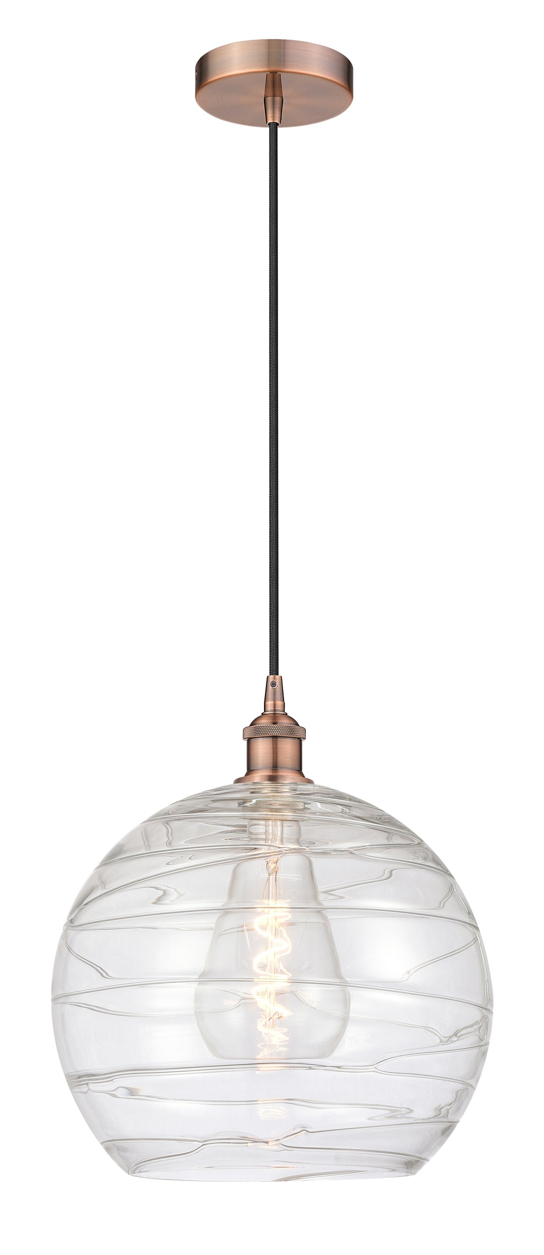 Innovations Lighting Athens Deco Swirl 14" Pendant - Antique Copper Pendants Innovations Lighting   