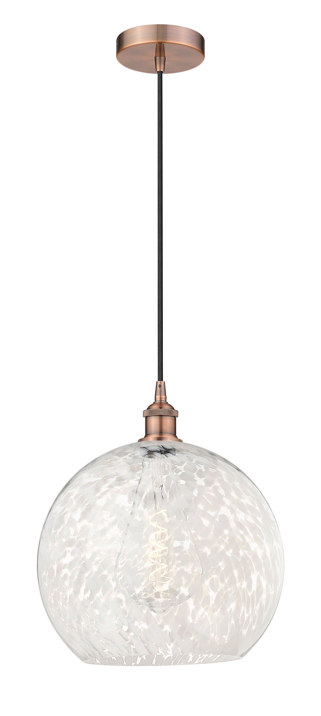 Innovations Lighting White Mouchette 14" Pendant - Antique Copper