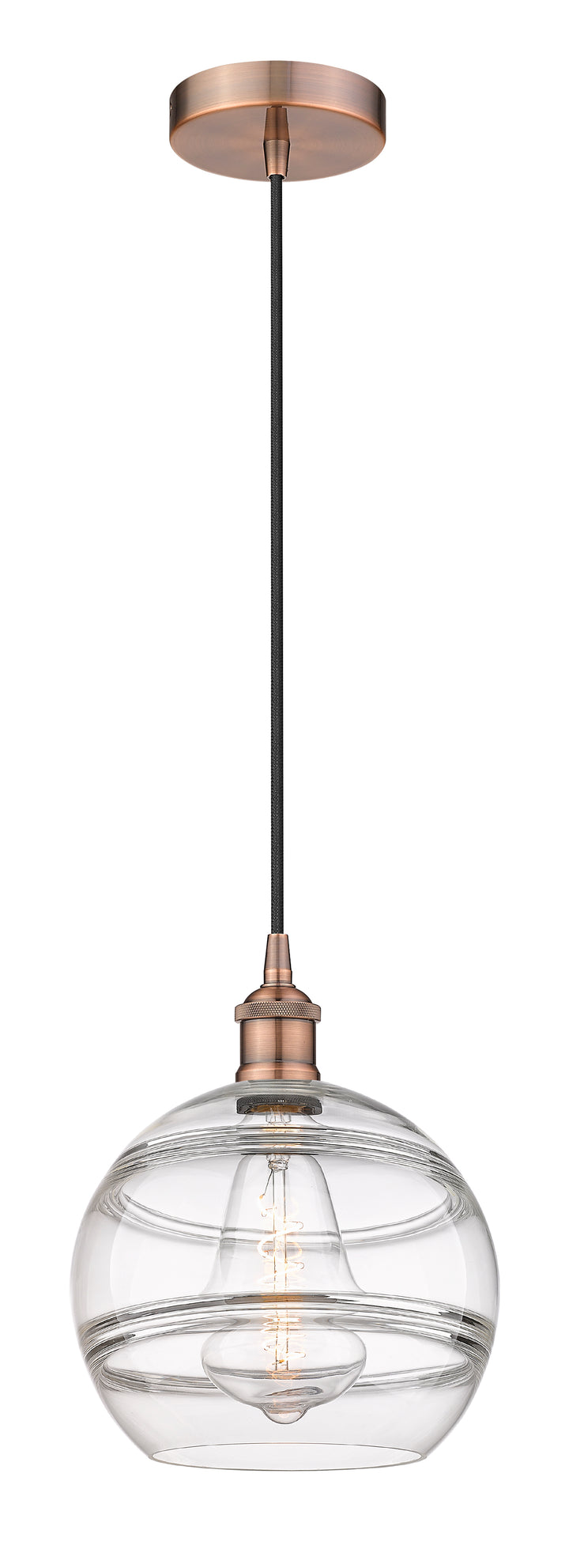 Innovations Lighting Rochester 10" Mini Pendant - Antique Copper Mini-Pendants Innovations Lighting   