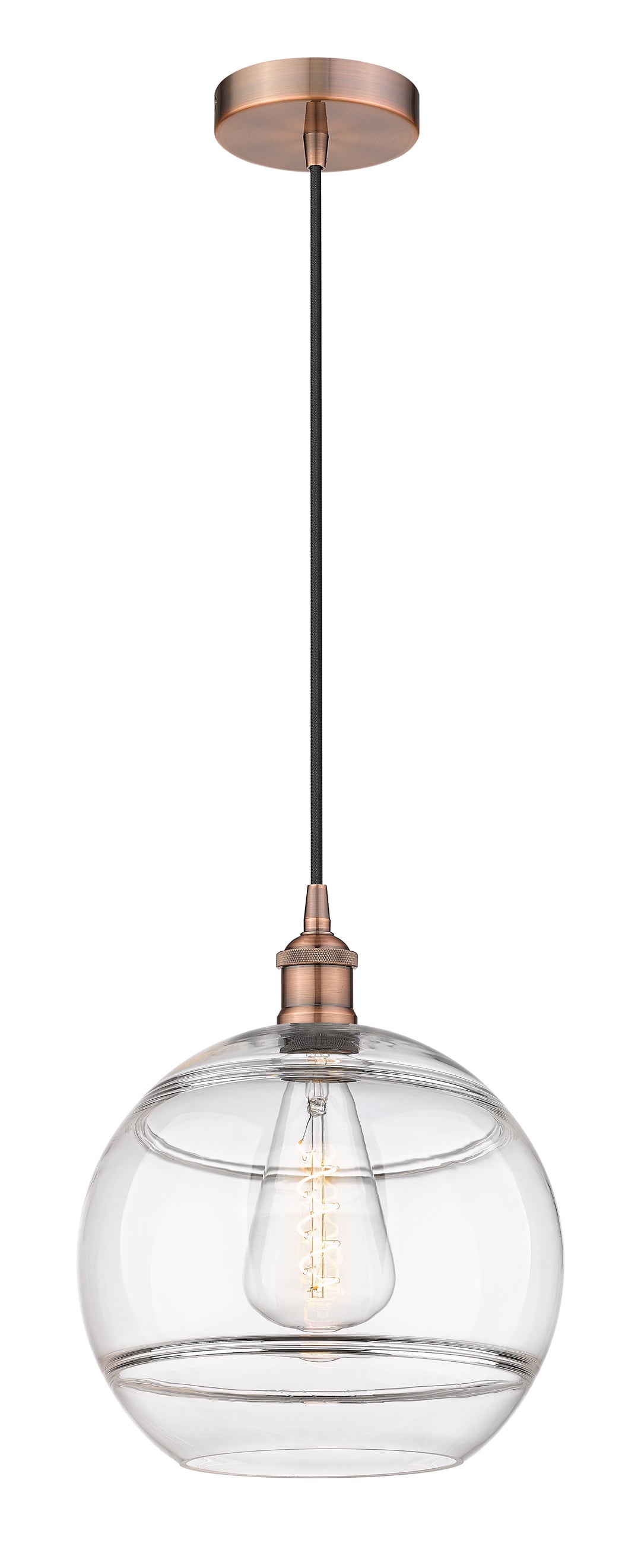 Innovations Lighting Rochester 12" Mini Pendant - Antique Copper Mini-Pendants Innovations Lighting   