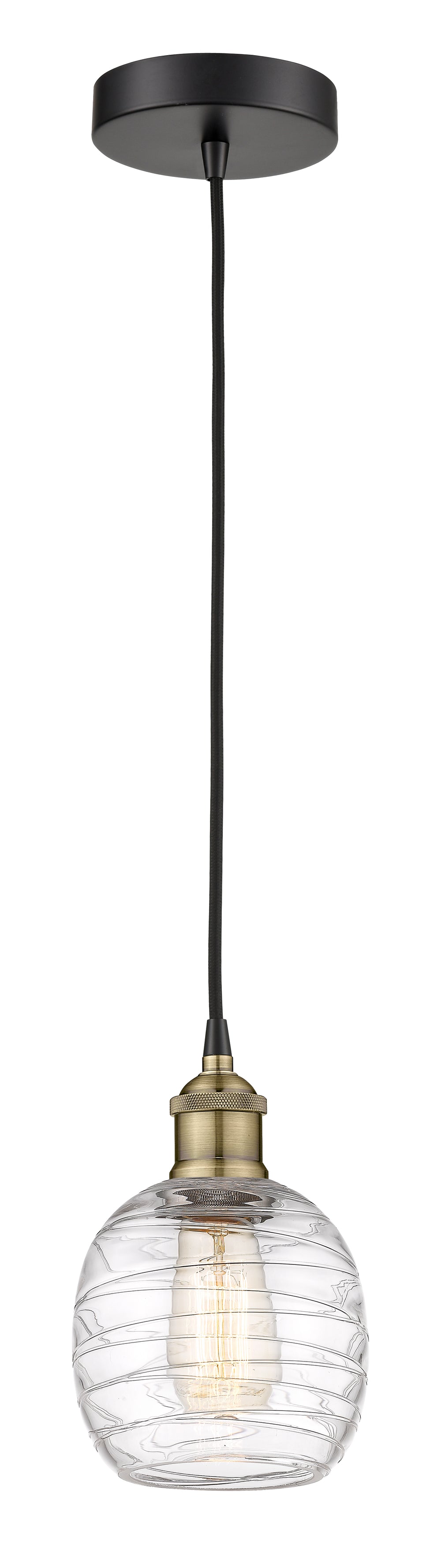 Innovations Lighting Belfast 6" Mini Pendant - Black Antique Brass Mini-Pendants Innovations Lighting   