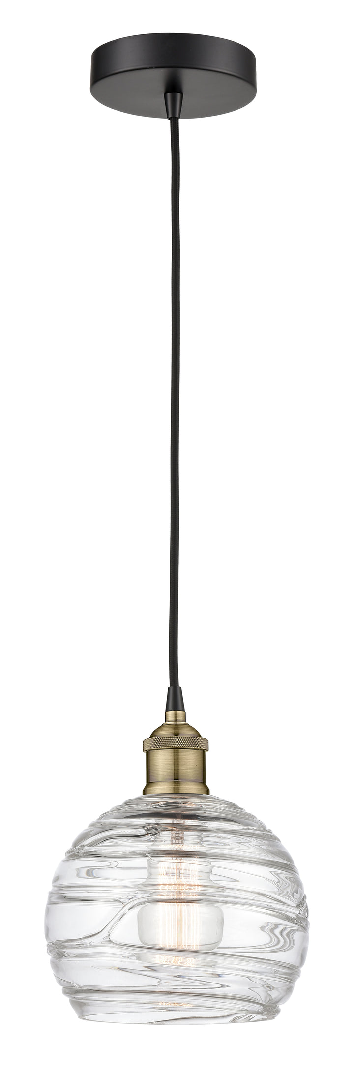 Innovations Lighting Athens Deco Swirl 8" Mini Pendant - Black Antique Brass Mini-Pendants Innovations Lighting   