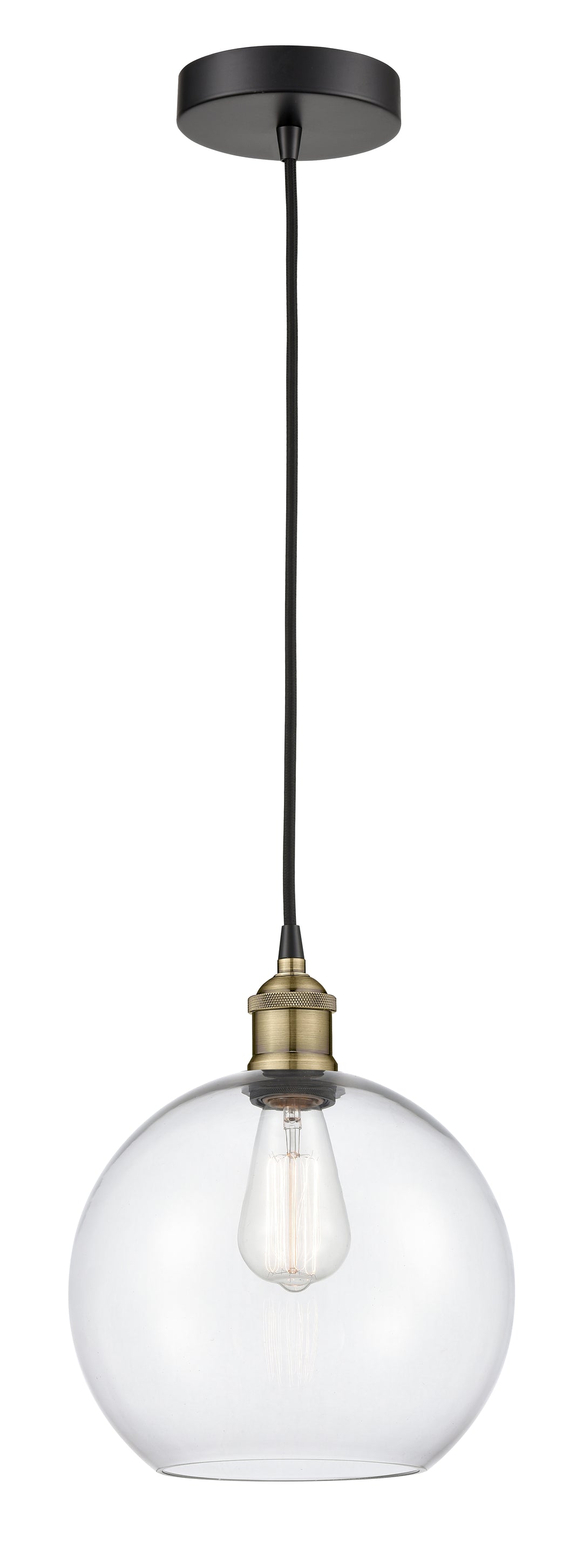 Innovations Lighting Athens 10" Mini Pendant - Black Antique Brass Mini-Pendants Innovations Lighting   